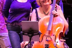 Ensemble Vivant pre-concert rehearsal:  L to R:  Jim Vivian, bass; Catherine Wilson, piano; Sybil Shanahan, cello; (Norman Hathaway, viola & Corey Gemmell, violin not in view).  Photo by Marion Voysey