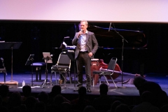 Pre-concert, Fredrik Alatalo, Chief Administrative Officer telMAX, addressing the audience.  Photo by Marion Voysey