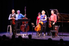 ENSEMBLE VIVANT L to R: Jim Vivian, bass; Corey Gemmell, violin; Catherine Wilson, piano; Sybil Shanahan, cello; Norman Hathaway, viola.  Photo by Marion Voysey