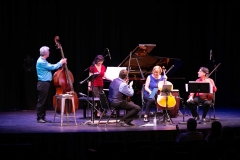ENSEMBLE VIVANT: Jim Vivian, bass; Catherine Wilson, piano; Corey Gemmell, violin; Sybil Shanahan, cello; Norman Hathaway, viola.  Photo by Marion Voysey