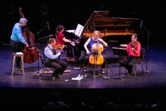 ENSEMBLE VIVANT: Jim Vivian, bass; Catherine Wilson, piano; Corey Gemmell, violin; Sybil Shanahan, cello; Norman Hathaway, viola.  Photo by Marion Voysey