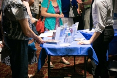 Post-concert, Euterpe Officer John Nicholson selling Ensemble Vivant CDs to interested audience members.  Photo by Marion Voysey